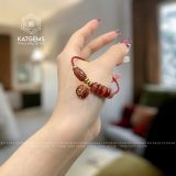 Vòng Dây Cáp Thạch Anh Tóc Đỏ Mix Ngũ Điếu, Lu Thống, Charm Túi Tiền (Thổ, Hỏa) 