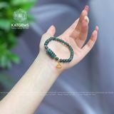  Vòng Lam Ngọc 6ly Ngũ Điếu Mix Charm Hoa Sen Và Bi Vàng Trang Sức (Không Kén Mệnh) 