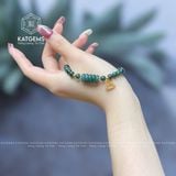  Vòng Lam Ngọc 6ly Ngũ Điếu Mix Charm Hoa Sen Và Bi Vàng Trang Sức (Không Kén Mệnh) 