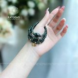  Vòng Chuỗi Ngọc Lục Lam 5.8ly Mix Ngũ Điếu, Lu Thống Và Charm Hồ Ly Vàng 10K (Không Kén Mệnh) 