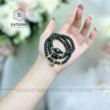  Vòng Chuỗi Ngọc Lục Lam 5.8ly Mix Ngũ Điếu, Lu Thống Và Charm Hồ Ly Vàng 10K (Không Kén Mệnh) 
