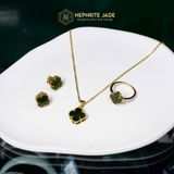  Mặt Dây Chuyền Cỏ Bốn Lá Ngọc Bích Canada Vip Vàng Trang Sức (Không Kén Mệnh) 