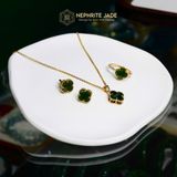  Mặt Dây Chuyền Cỏ Bốn Lá Ngọc Bích Canada Vip Vàng Trang Sức (Không Kén Mệnh) 