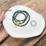  Chuỗi Vòng Lam Ngọc  Jade A 4ly Mix Lu Thống, Hoa Sen Và Charm Hạt Gạo Vàng Trang Sức (Không Kén Mệnh) 2-126004 