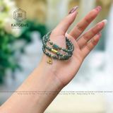  Chuỗi Vòng Lam Ngọc  Jade A 4ly Mix Lu Thống, Hoa Sen Và Charm Hạt Gạo Vàng Trang Sức (Không Kén Mệnh) 2-126004 