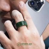  Nhẫn Khối Ngọc Bích Canada VVIP Bản Vuông Cho Nam 10ly (Không Kén Mệnh) 