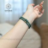  Chuỗi Quấn 2 Vòng Lam Ngọc Chất Băng Jade A 4.8ly Mix Ngũ Điếu Và Bi Kim Tiền Vàng 10K (Không Kén Mệnh) 