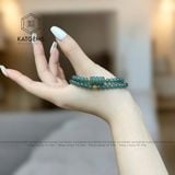  Chuỗi Quấn 2 Vòng Lam Ngọc Chất Băng Jade A 4.8ly Mix Ngũ Điếu Và Bi Kim Tiền Vàng 10K (Không Kén Mệnh) 