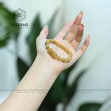  Vòng Đơn Thạch Anh Tóc Vàng Trong 7ly Ngũ Điếu Mix Bi Vàng Trang Sức (Kim, Thổ) 1-180001 