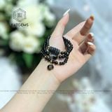  Chuỗi Vòng Thạch Anh Tóc Đen 5.6ly Mix Lu Thống, Ngũ Điếu Và Charm Túi Tiền Kim Bảo Vàng Trang Sức (Thủy, Mộc) 1-124002 