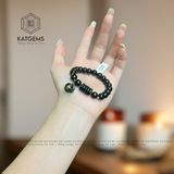  Vòng Đơn Ngọc Cẩm Thạch Sơn Thuỷ (Type B) 8Ly Mix Ngũ Điếu, Túi Tiền Kim Bảo Và Bi Vàng Trang Sức - (Không Kén Mệnh) 