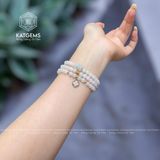  Chuỗi Vòng Bạch Ngọc Jade A 5.5ly Mix Ngũ Điếu, Charm Cỏ Bốn Lá Và Bi Kim Tiền Vàng 10K (Không Kén Mệnh) 