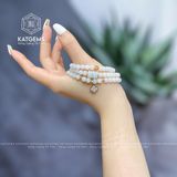  Chuỗi Vòng Bạch Ngọc Jade A 5.5ly Mix Ngũ Điếu, Charm Cỏ Bốn Lá Và Bi Kim Tiền Vàng 10K (Không Kén Mệnh) 