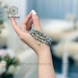  Chuỗi Ngọc Hoa Bay 6.2Ly Mix Ngũ Điếu Và Cỏ Bốn Lá, Bi Kim Tiền Vàng 10K - Không Kén Mệnh 
