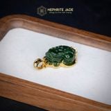  Mặt Tỳ Hưu Kim Ngọc Đại Lộc Ngọc Bích Canada Bọc Vàng Tây 10k Kích Thước 28x21x12mm VIP (Không Kén Mệnh) 