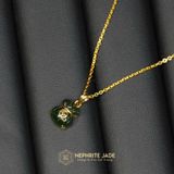  Mặt Dây Chuyền Túi Tiền Kim Bảo Ngọc Bích Canada Kích Thước 11x10x6mm Mix Vàng Tây 10K (Không Kén Mệnh) 