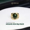  Nhẫn Nam Hoàng Kim Đại Bảo Vàng Trang Sức Viên Chủ Oval Ngọc Bích Canada KT: 12x16x7ly VIP (Không Kén Mệnh) 