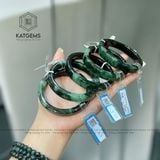  Vòng Ngọc Khối Cẩm Thạch Sơn Thuỷ (Type B) Bản 10ly Kèm Kiểm Định (Không Kén Mệnh) 