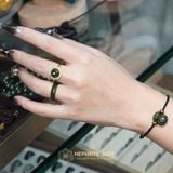  Nhẫn Vạn Phúc Đồng Tâm Ngọc Bích Canada Vàng Trang Sức VIP (Không Kén Mệnh) 