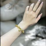  Vòng Dây Cáp Thạch Anh Tóc Vàng Mix Ngũ Điếu, Lu Thống, Cỏ Bốn Lá, Bà Hồ Ly Và Charm Túi Tiền(Kim, Thổ) 