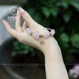  Vòng Dây Cáp Thạch Anh Hồng Mix Ngũ Điếu, Lu Thống, Cỏ Bốn Lá, Bà Hồ Ly Và Charm Túi Tiền (Hỏa, Thổ) 