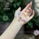  Vòng Dây Cáp Thạch Anh Hồng Mix Ngũ Điếu, Lu Thống, Cỏ Bốn Lá, Bà Hồ Ly Và Charm Túi Tiền (Hỏa, Thổ) 