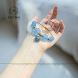  Vòng Dây Cáp Đá Aquamarine Mix Ngũ Điếu, Lu Thống, Cỏ Bốn Lá, Bà Hồ Ly Và Charm Túi Tiền (Mộc, Thủy) 200525-14 