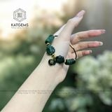  Vòng Dây Cáp Ngọc Cẩm Thạch Sơn Thủy (Type B) Mix Ngũ Điếu, Lu Thống, Cỏ Bốn Lá, Bà Hồ Ly Chúa Và Charm Túi Tiền (Không Kén Mệnh) 