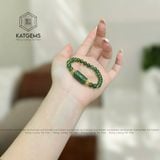  Vòng Đơn Ngọc Bích 6Ly Mix Lu Thống Chạm Kim Tiền Và Charm Bi Vàng Tây 10K (Không Kén Mệnh) 