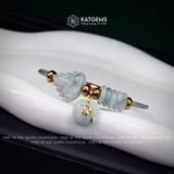  Vòng Dây Cáp Ngọc Hoa Bay Ngũ Điếu Mix Hồ Ly Chúa Và Túi Tiền Kim Bảo Charm Rơi Vàng Tây 10k (Không Kén Mệnh) 