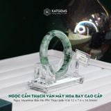  Vòng Khối Ngọc Cẩm Thạch Vân Hoa Bay Cao Cấp Bản Hẹ 12x7.6 Ni 54.5mm (Không Kén Mệnh) 