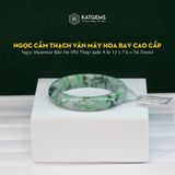  Vòng Khối Ngọc Cẩm Thạch Vân Hoa Bay Cao Cấp Bản Hẹ 12x7.6 Ni 54.5mm (Không Kén Mệnh) 