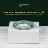  Vòng Khối Ngọc Cẩm Thạch Vân Hoa Bay Cao Cấp Bản Hẹ 12x7.6 Ni 54.5mm (Không Kén Mệnh) 