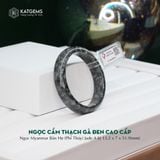  Vòng Khối Ngọc Gà Đen Độc Bản - Bản Hẹ 13.2 Dày 7 Ni 51.9mm (Không Kén Mệnh) 