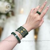  Vòng Chuỗi Ngọc Bích 5.5ly Mix Cỏ 4 Lá, Túi Tiền Và Charm Hoa Sen Vàng Trang Sức (Không Kén Mệnh) 3-128001 