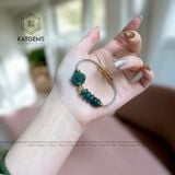  Vòng Dây Cáp Lam Ngũ Điếu Mix Hoa Mẫu Đơn Và Bi Kim Tiền Vàng Tây 10K (Không Kén Mệnh) 150525-19 