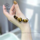  Vòng Dây Cáp Hồ Ly Mix Ngũ Điếu Và Lu Thống Đá Mắt Hổ (Kim Thổ) 