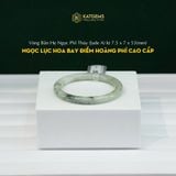  Vòng Khối Ngọc Lục Hoa Bay Điểm Hoàng Phỉ Cao Cấp Bản Đũa 7.5x7 Ni 53mm (Không Kén Mệnh) 