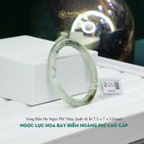  Vòng Khối Ngọc Lục Hoa Bay Điểm Hoàng Phỉ Cao Cấp Bản Đũa 7.5x7 Ni 53mm (Không Kén Mệnh) 