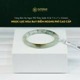  Vòng Khối Ngọc Lục Hoa Bay Điểm Hoàng Phỉ Cao Cấp Bản Đũa 7.5x7 Ni 53mm (Không Kén Mệnh) 