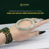  Vòng Khối Ngọc Lục Hoa Bay Điểm Hoàng Phỉ Cao Cấp Bản Đũa 7.5x7 Ni 53mm (Không Kén Mệnh) 