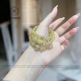  Chuỗi Vòng Đá Thạch Anh Tóc Vàng Trong 5.6ly  Mix Cỏ Bốn Lá, Ngũ Điếu Và Bi Vàng Trang Sức (Kim, Thổ) 2-122002 