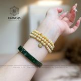  Chuỗi Ngọc Hoàng Phỉ Jade A 5.5ly Mix Hồ Ly Và Bi Kim Tiền Vàng Trang Sức (Không Kén Mệnh) 127006 
