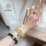  Chuỗi Ngọc Hoàng Phỉ Jade A 5.5ly Mix Túi Tiền Và Bi Kim Tiền Vàng Trang Sức (Không Kén Mệnh) 126013 