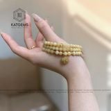  Chuỗi Ngọc Hoàng Phỉ Jade A 5.5ly Mix Túi Tiền Và Bi Kim Tiền Vàng 10K (Không Kén Mệnh) 