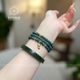  Vòng Chuỗi Ngọc Lam Ngọc 5.5ly Mix Bà Hồ Ly Và Bi Kim Tiền Vàng 10K (Không Kén Mệnh) 
