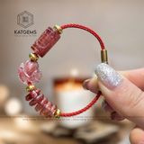  Vòng Dây Cáp Thạch Anh Tóc Đỏ Mix Ngũ Điếu, Lu Thống Chạm Kim Tiền, Bà Hồ Ly (Thổ, Hỏa) 