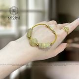  Vòng Dây Cáp Đá Thạch Anh Tóc Vàng Mix Ngũ Điếu, Lu Thống Chạm Kim Tiền Và Hồ Ly (Thổ, Kim) 