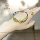  Vòng Dây Cáp Thạch Anh Tóc Vàng Mix Lu Thống, Ngũ Điếu Và Túi Tiền Kim Bảo (Kim, Thổ) 150525-36 