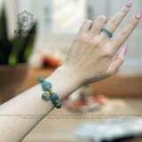  Vòng Dây Cáp Lam Ngọc Mix Ngũ Điếu, Lu Thống, Cỏ Bốn Lá, Bà Hồ Ly Chúa Và Charm Túi Tiền (Không Kén Mệnh) 